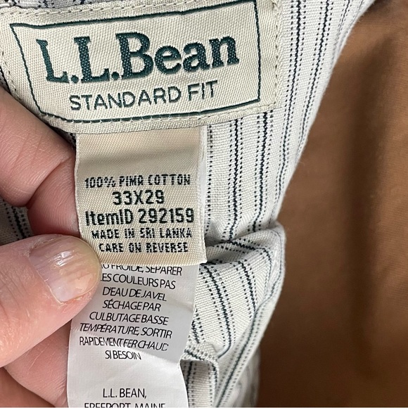 LL Bean Standard Fit Men’s Pants Brown Tan Size 33 x 29 - Picture 6 of 11